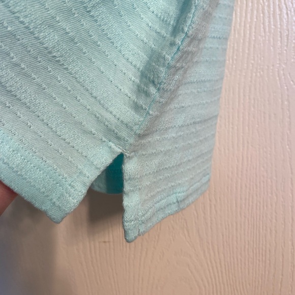 TALBOTS Short Sleeve Knit Button Detail Cotton Light Blue T-Shirt Top Women 1X - Picture 8 of 8